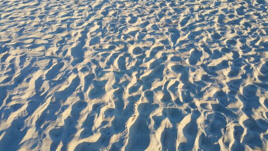 North sea silver beach footprints