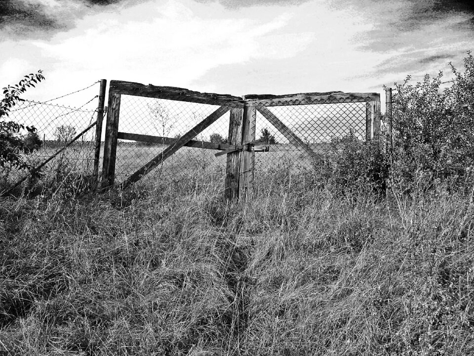 Metal gate wooden boards
