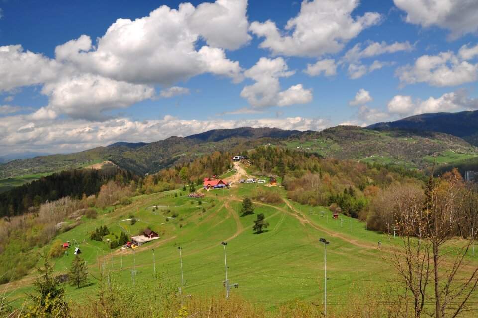 Spring mountains in the mountains