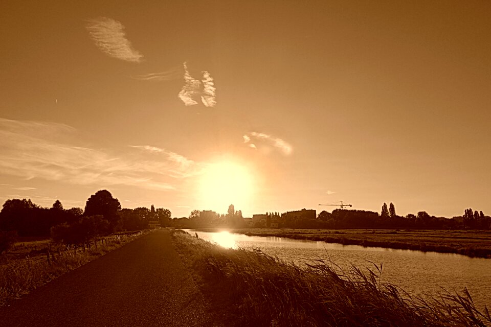 Dutch landscape holland dusk