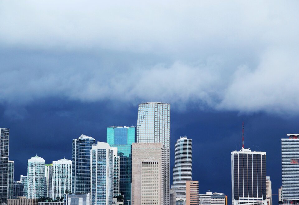 Sky dark clouds blue
