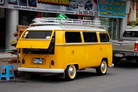 T2 yellow volkswagen