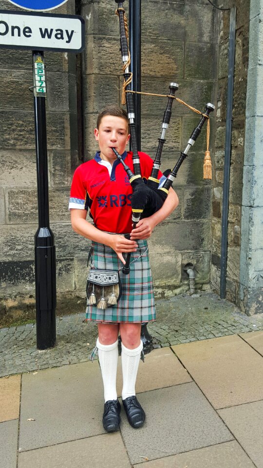 Bagpipes bagpiper boy