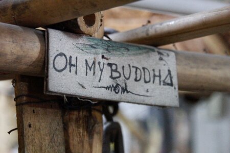 Buddha wooden sign oh my buddha