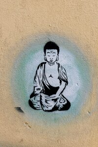 Yoga street art monk