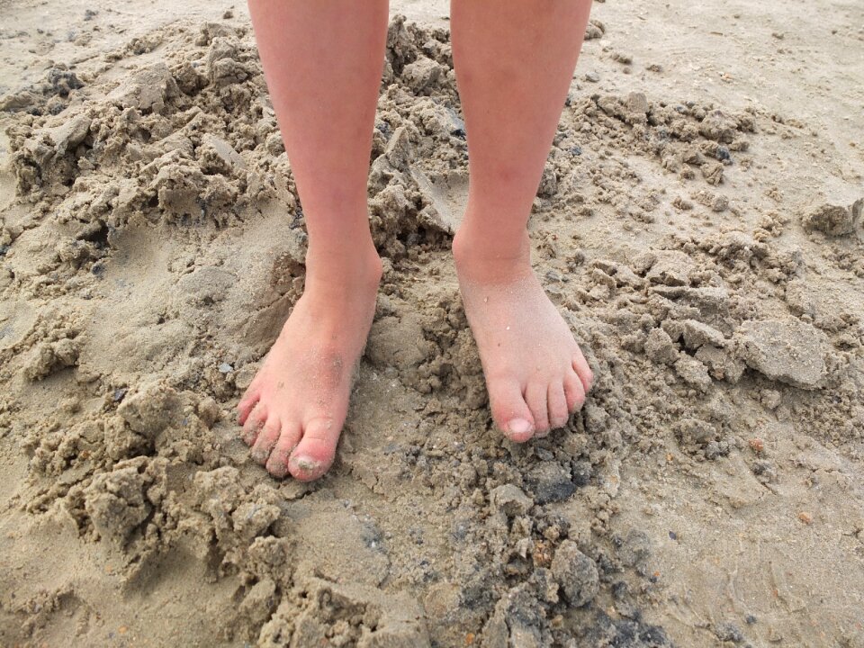 Barefoot walk north sea photo