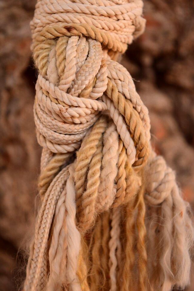 Knotted cord close up