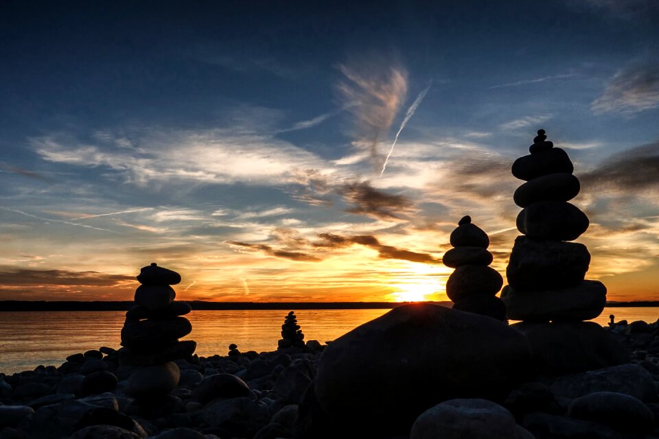 Stone pile figures lake constance