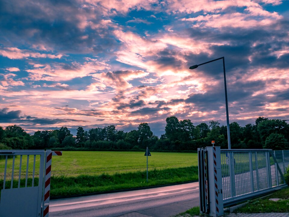 Abendstimmung evening sky fire station