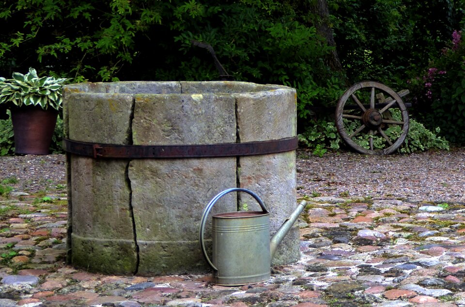 Antique close up old watering can