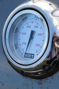 Gas grill temperature display temperature