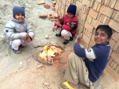 Bonfire pakistani kids