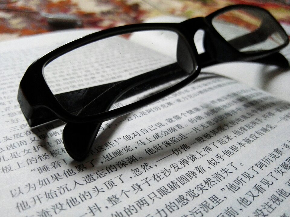 Glasses macro book