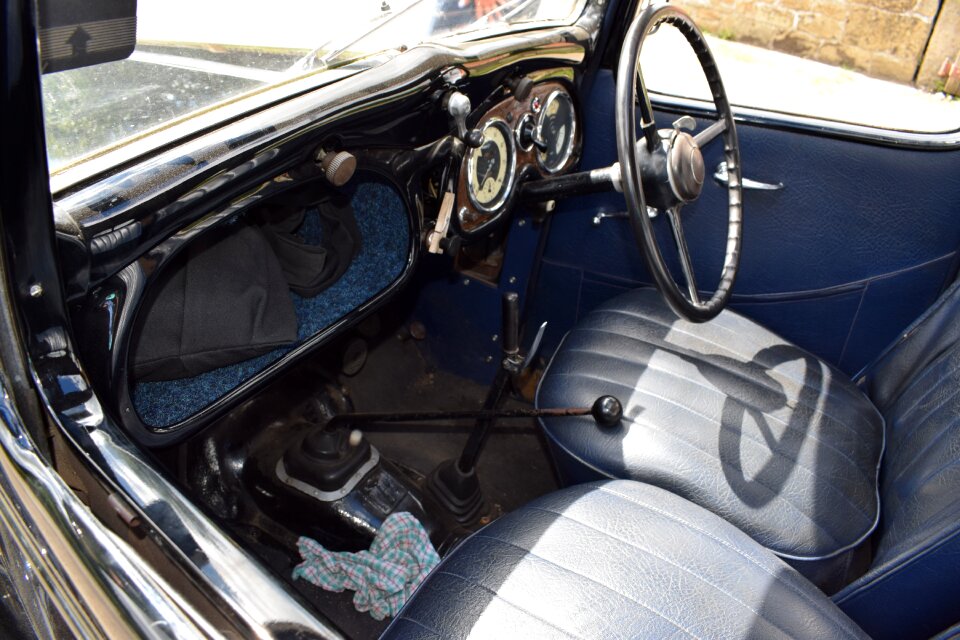 Inside old car old british car