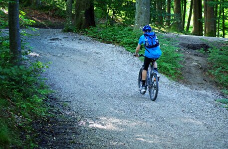 Cyclists wheel away photo