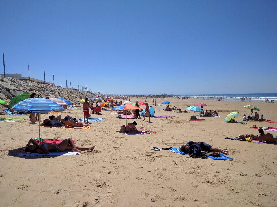 Beach caparica coast sea