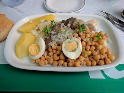 Chickpeas potato egg