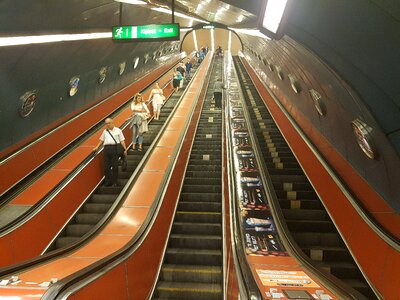 Underground handrails roller platform photo
