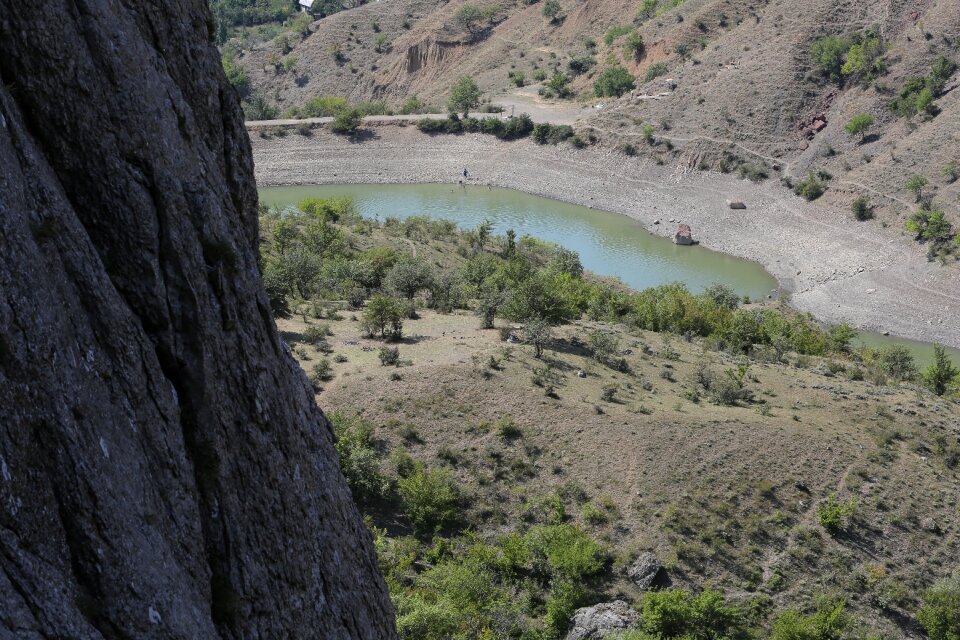 Crimea lake in the mountains nature