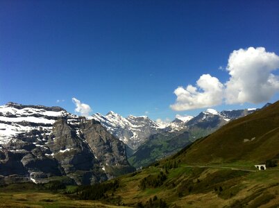Swiss jungfrau snow mountain