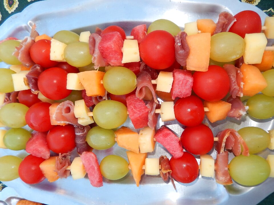Food skewers fruit