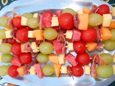 Food skewers fruit