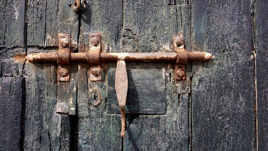 Entry old house wooden door