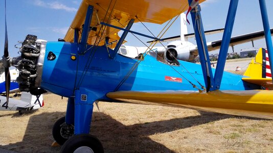 Fly blue combat aircraft
