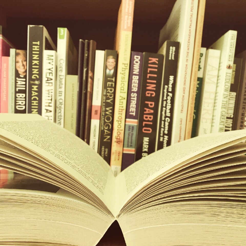 Open book cover reading
