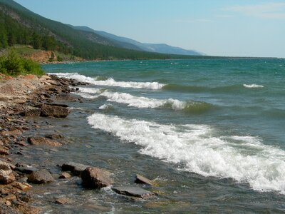 Beach nature the siberian lake