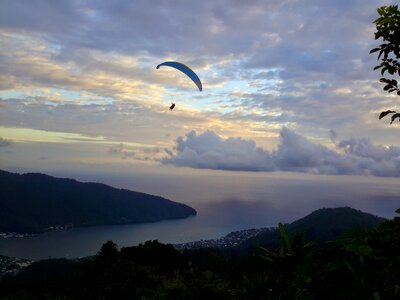 Sea view mountain flying