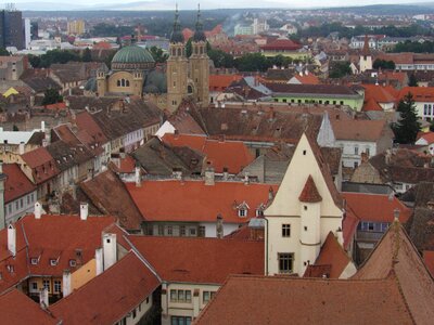 Buildings center panorama photo