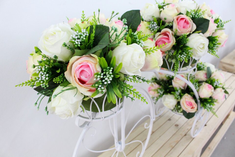 Garden bicycle bouquet cheerful
