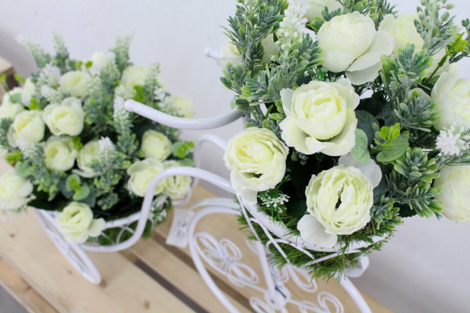 Garden bicycle bouquet cheerful