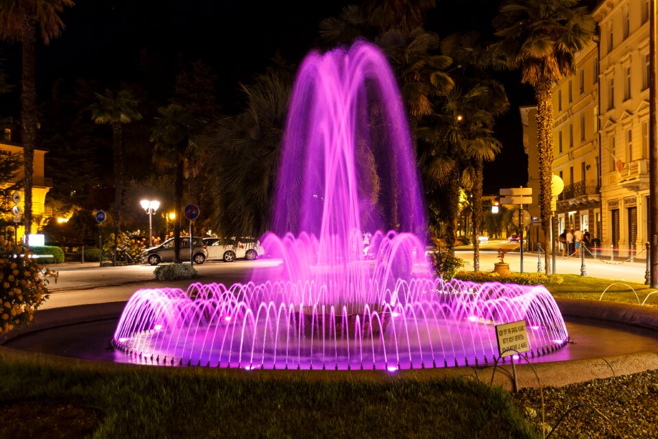 Illuminated night photograph water