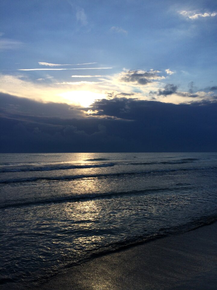 Beach sunset thunderstorm