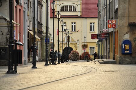 Street houses lanterns photo