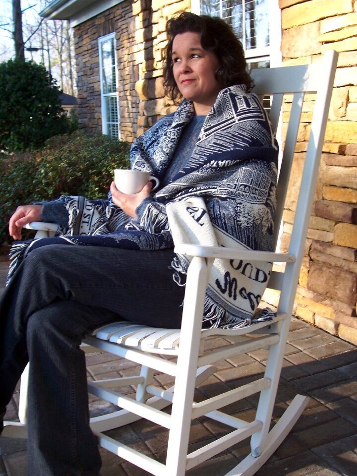 Rocking chair coffee shawl