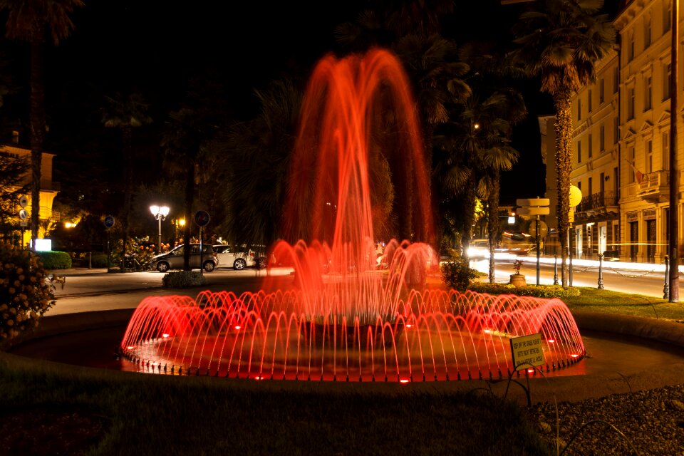 Illuminated night photograph water