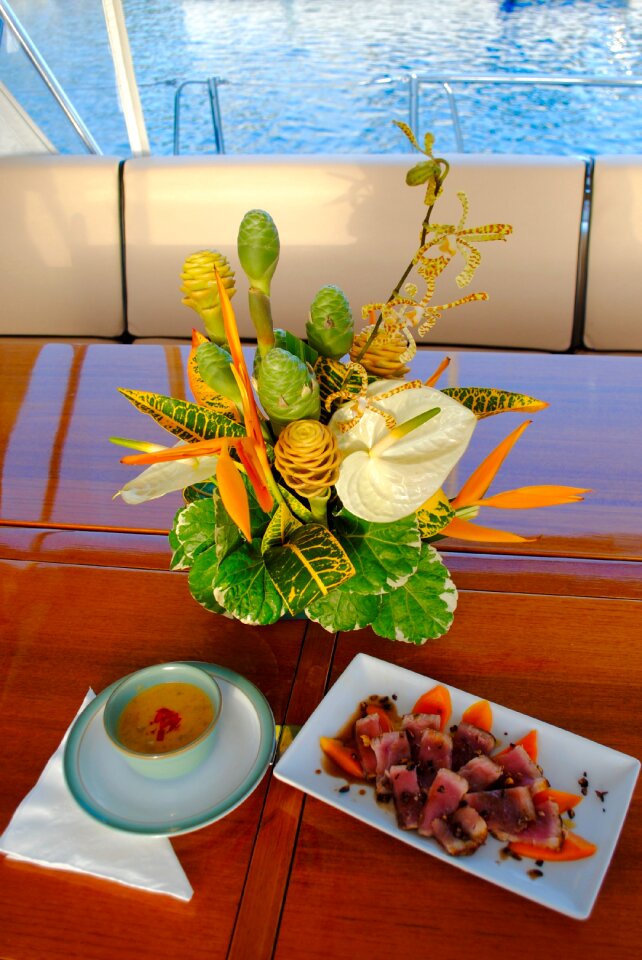Flower arrangement decoration food