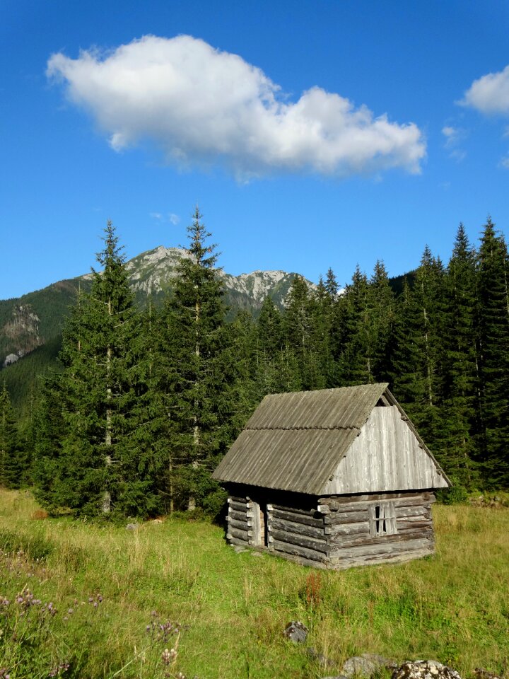 Landscape poland mountain hut