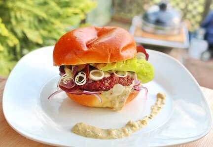 Bbq hamburger avocado photo