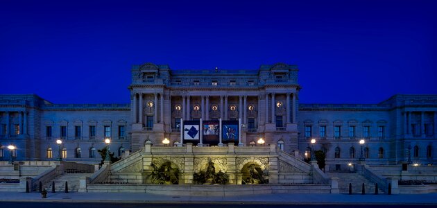 Thomas jefferson building night nighttime photo