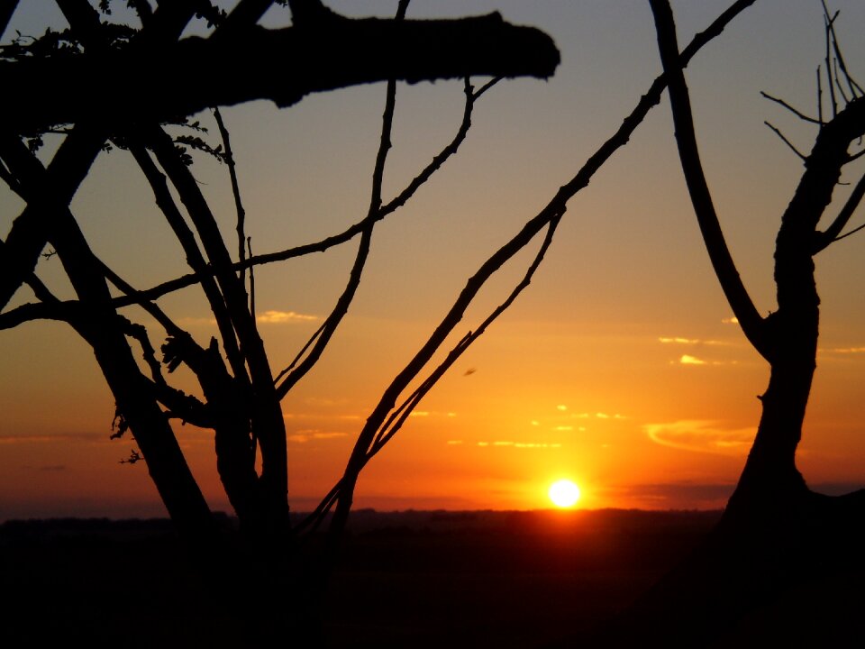 Sunset landscape farm photo