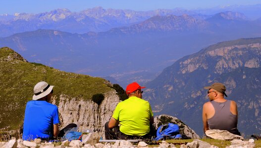 Mountain people hiking
