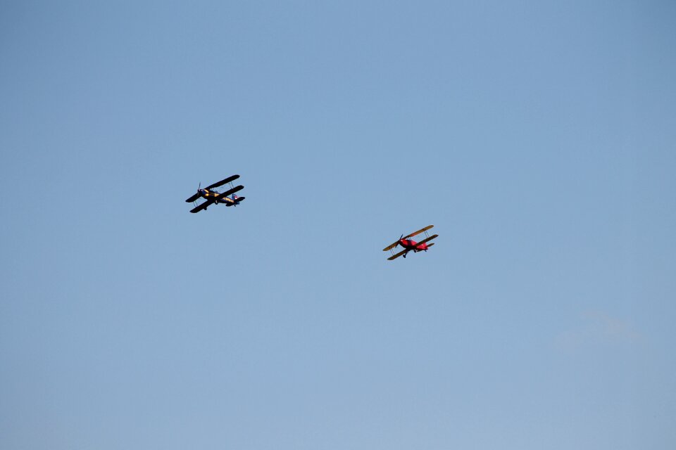 Propeller plane flying oldtimer
