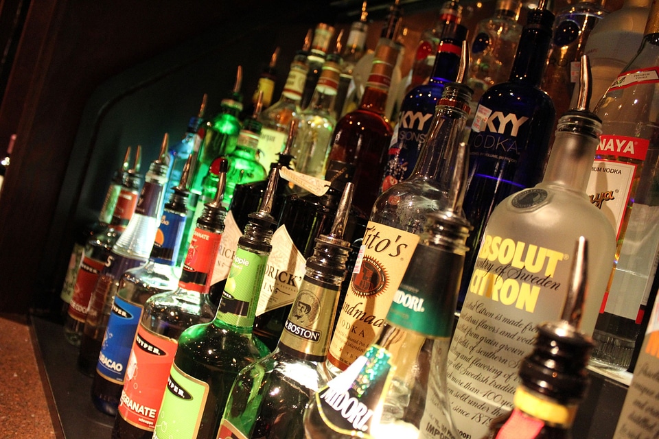 Club drink liquor bottles