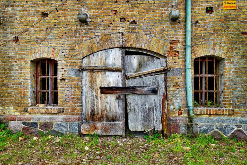 Entrance abandoned brick
