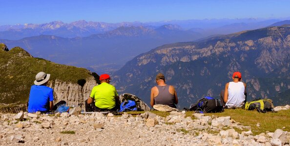 Mountain people hiking
