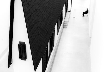Alone black and white alley